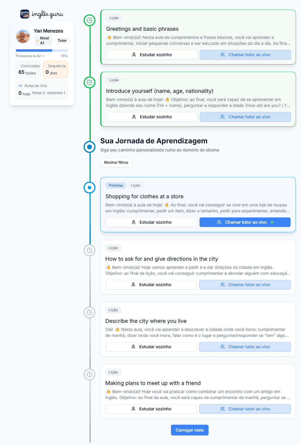 Language learning lessons on laptop